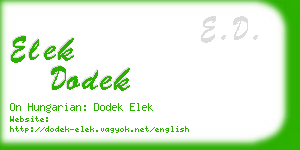 elek dodek business card